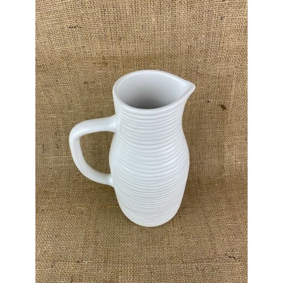 Farval Juice Water Pitcher Vase White 10" Made In Portugal - Picture 2 of 8